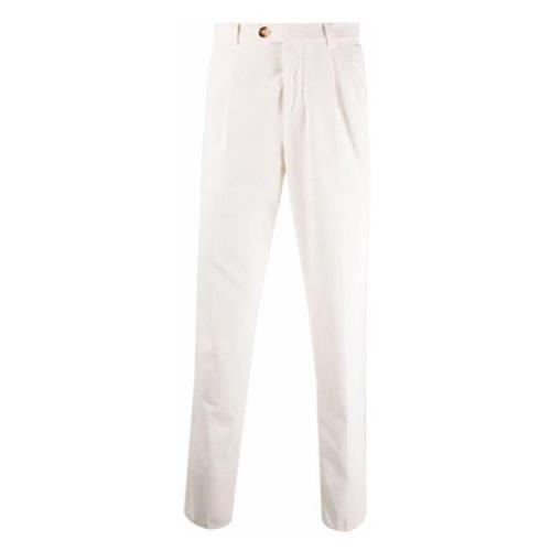 Brunello Cucinelli Cordbyxor i Bomull med Fickor White, Herr