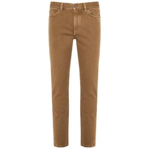 Ermenegildo Zegna Bomullsjeans med sidofickor och bakfickor Brown, Her...