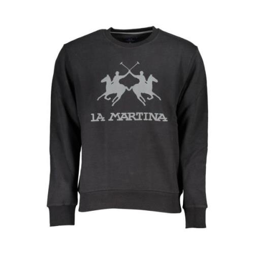 La Martina Raffinerad bomulls sweatshirt med rund hals Black, Herr