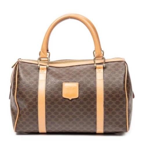 Celine Vintage Pre-owned Belagd canvas handvskor Brown, Dam