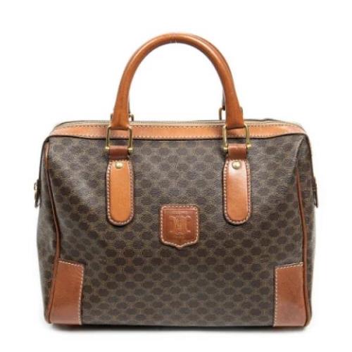 Celine Vintage Pre-owned Belagd canvas handvskor Brown, Dam