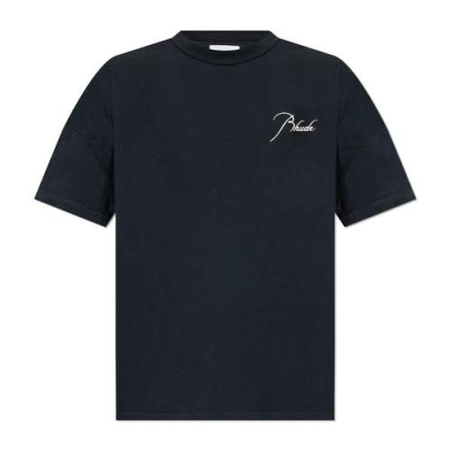 Rhude T-shirt med broderad logotyp Black, Herr