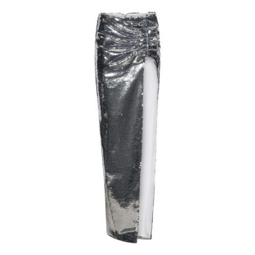 Monot Paljett Maxi Kjol Silver Aw24 Gray, Dam