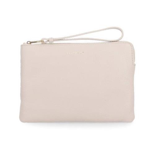 Coccinelle Rosa läder Pochette med logoprägling Pink, Dam