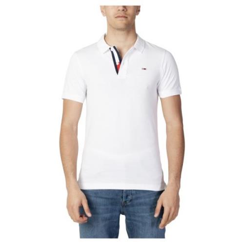 Tommy Hilfiger Vit Pikétröja med knappar White, Herr