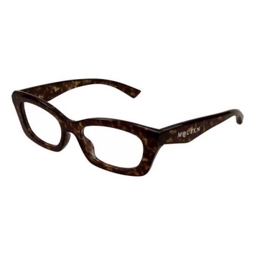 Alexander McQueen Stiliga Glasögon Am0474O i Svart Brown, Dam