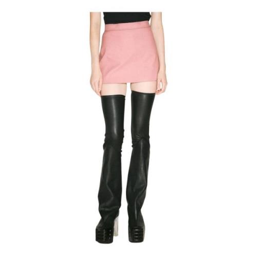 Rick Owens Coated Mini Skirt Pink, Dam