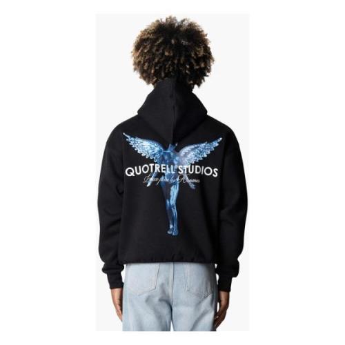 Quotrell Angel Hoodie Herr Svart/Blå Black, Herr