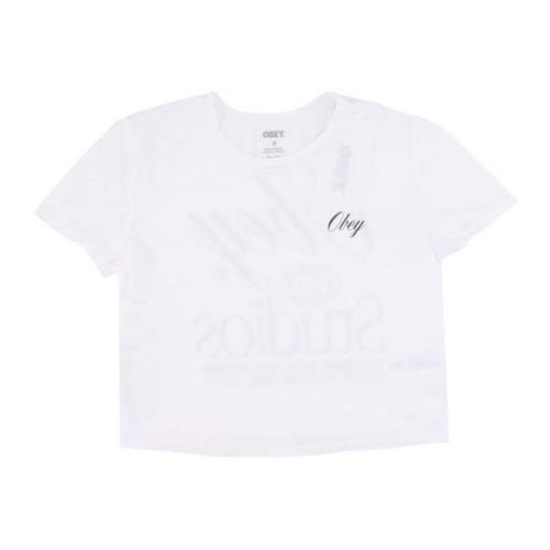 Obey Vit Cropped Chloe Tee Dam T-shirt White, Dam