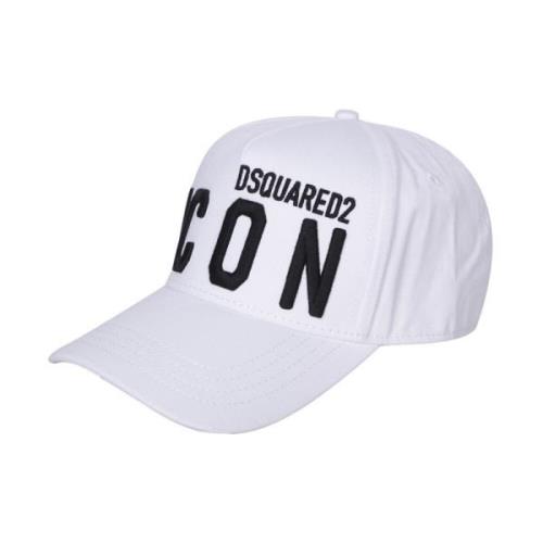 Dsquared2 Vit Icon Böjd Skärm Mössa White, Herr