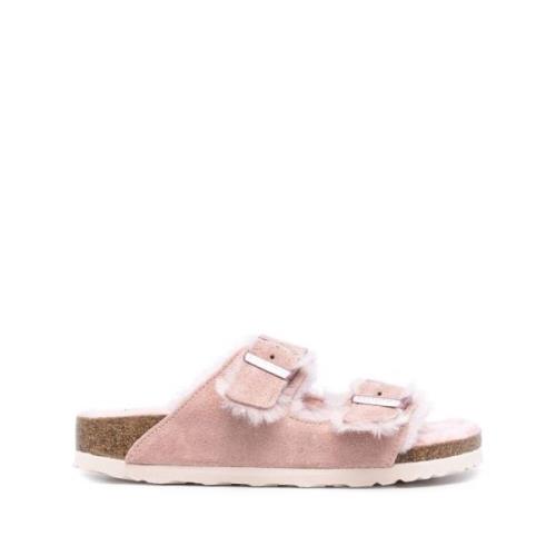 Birkenstock Rosa Shearling Sandaler Pink, Dam