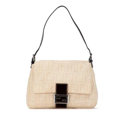 Fendi Vintage Pre-owned Canvas axelremsvskor Beige, Dam