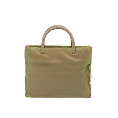 Prada Vintage Pre-owned Nylon handvskor Green, Dam