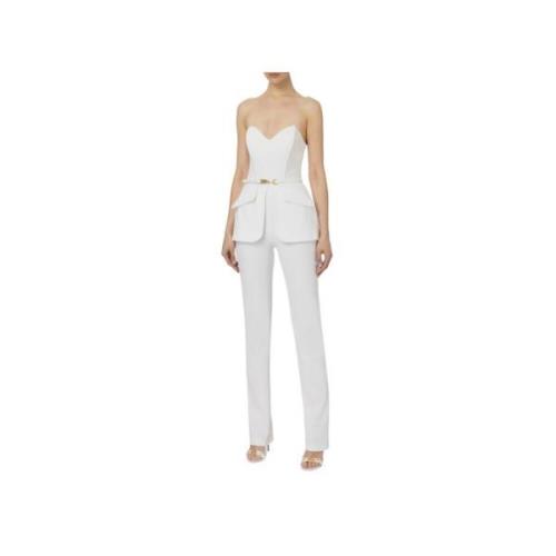 Elisabetta Franchi Snygg Jumpsuit för Kvinnor White, Dam