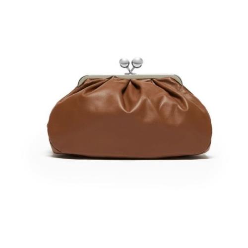 Max Mara Weekend Nappa clutch med avtagbar rem Brown, Dam