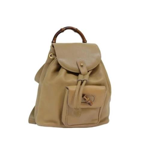 Gucci Vintage Pre-owned Laeder ryggsckar Beige, Dam