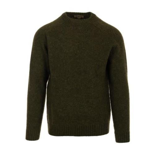 Irish Crone Militär Crew Neck Jumper Sweaters Green, Herr