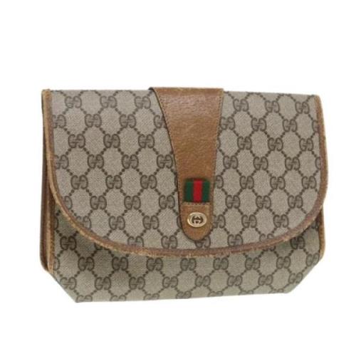 Gucci Vintage Pre-owned Laeder kuvertvskor Beige, Dam