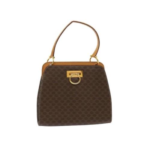 Celine Vintage Pre-owned Canvas handvskor Brown, Dam