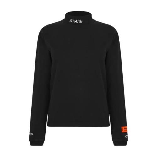 Heron Preston Logo Turtleneck Bomull T-shirt Svart Black, Dam