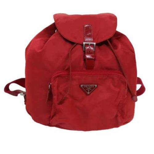 Prada Vintage Pre-owned Nylon ryggsckar Red, Dam