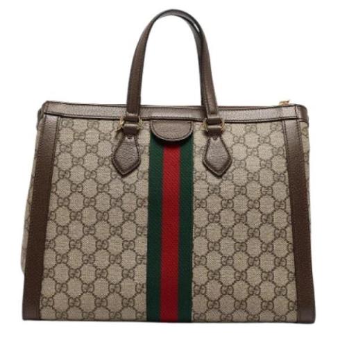 Gucci Vintage Pre-owned Canvas gucci-vskor Beige, Dam