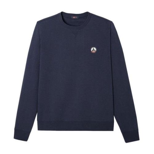 Jott Blå Rund Hals Sweatshirt - Patchat Logotyp Blue, Herr