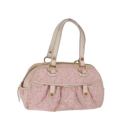 Celine Vintage Pre-owned Canvas handvskor Pink, Dam