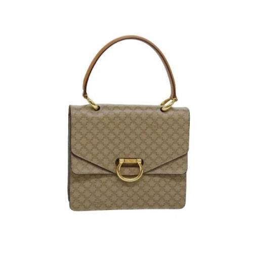 Celine Vintage Pre-owned Canvas handvskor Beige, Dam