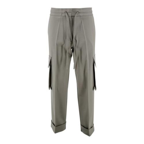 P.a.r.o.s.h. Ullblandning Twill Cargo Byxor Gray, Dam