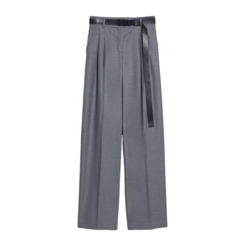 Max Mara Studio Ull gabardine byxor Gray, Dam