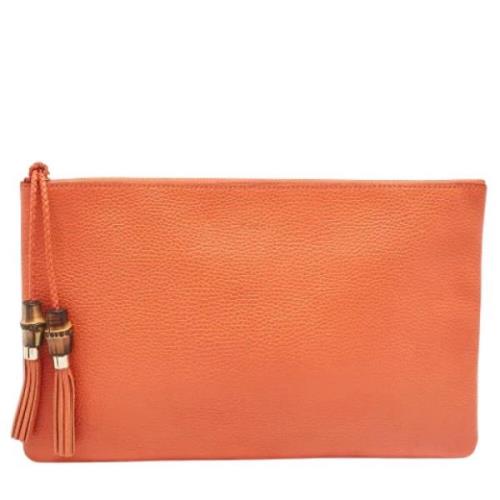 Gucci Vintage Pre-owned Laeder kuvertvskor Orange, Dam