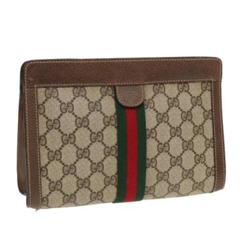 Gucci Vintage Pre-owned Laeder kuvertvskor Beige, Dam