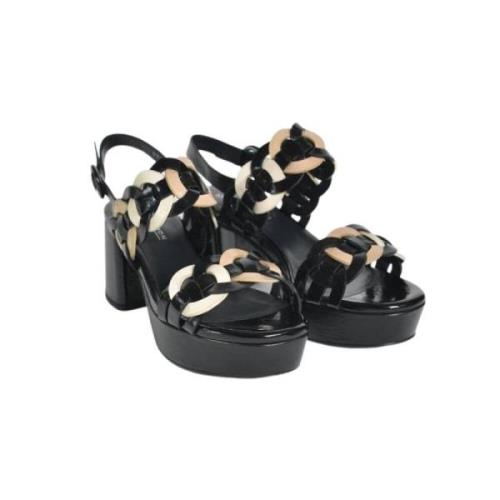 Elvio Zanon Stilren Sandal med Klack Black, Dam