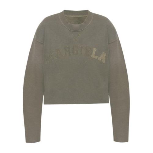 Maison Margiela Sweatshirt med logotyp Gray, Dam