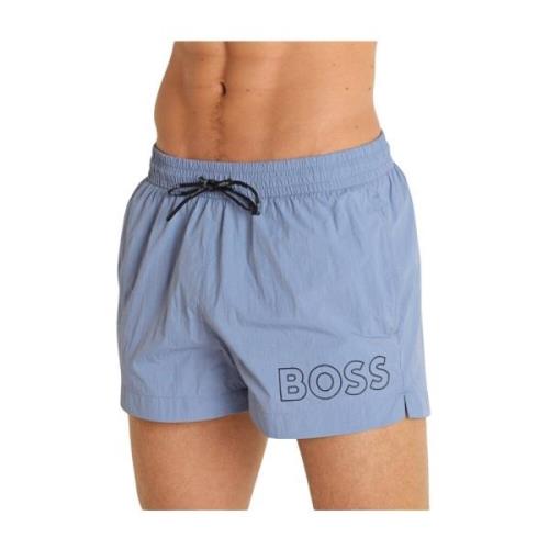 Hugo Boss Blå Logo Badkläder Mooneye Blue, Herr