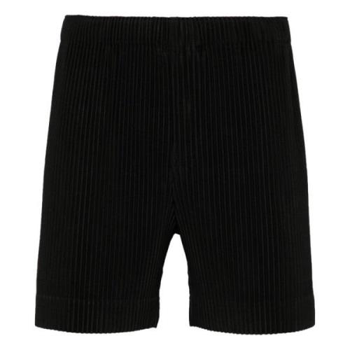 Issey Miyake Svarta Veckade Shorts Black, Herr