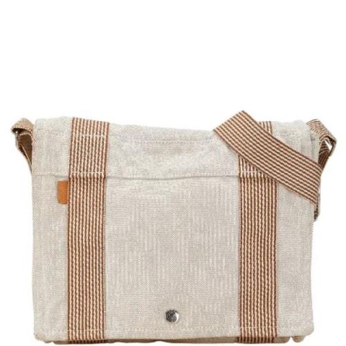 Hermès Vintage Pre-owned Canvas axelremsvskor Beige, Dam