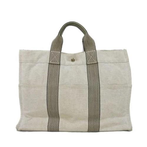 Hermès Vintage Pre-owned Canvas handvskor Gray, Dam