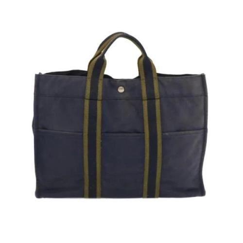 Hermès Vintage Pre-owned Canvas handvskor Blue, Dam