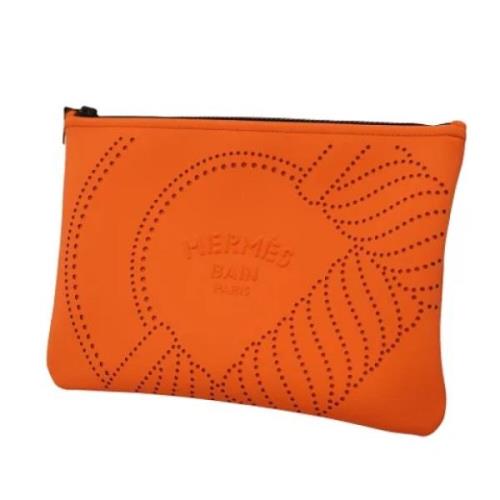 Hermès Vintage Pre-owned Tyg kuvertvskor Orange, Dam