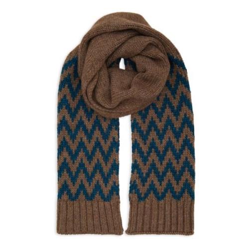 Gallo Unisex brun scarf med zigzag-motiv Multicolor, Unisex