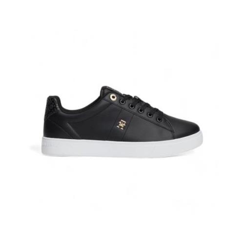 Tommy Hilfiger Svarta lädersneakers Black, Dam