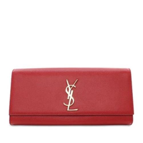 Yves Saint Laurent Vintage Pre-owned Laeder kuvertvskor Red, Dam