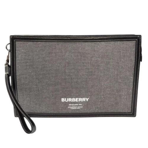 Burberry Vintage Pre-owned Canvas kuvertvskor Gray, Herr