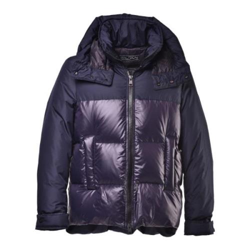 Baldinini Down jacket in blue nylon Blue, Herr