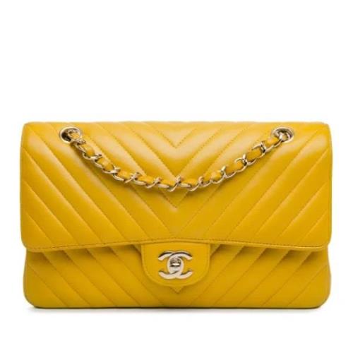 Chanel Vintage Pre-owned Laeder axelremsvskor Yellow, Dam