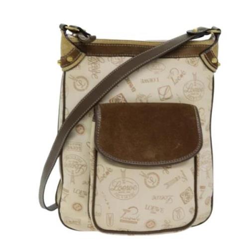 Loewe Pre-owned Pre-owned Canvas axelremsvskor White, Dam