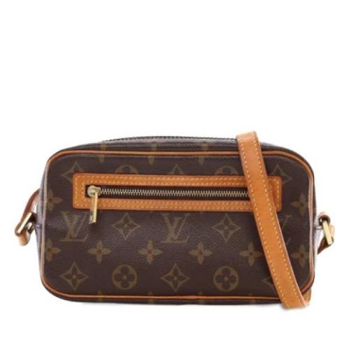 Louis Vuitton Vintage Pre-owned Canvas axelremsvskor Brown, Dam