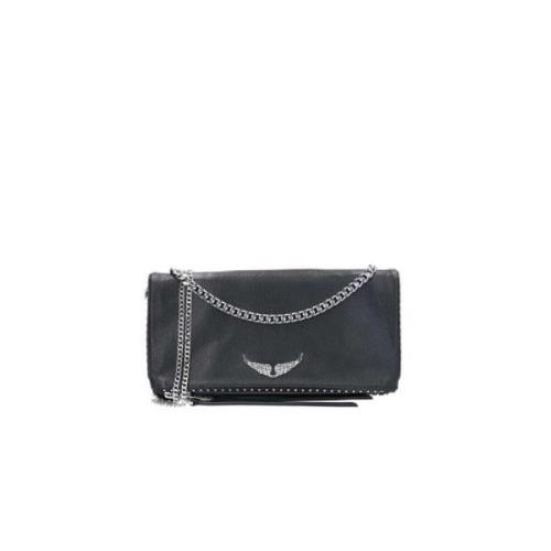 Zadig & Voltaire Läder Crossbody Väska med Vingar Black, Dam